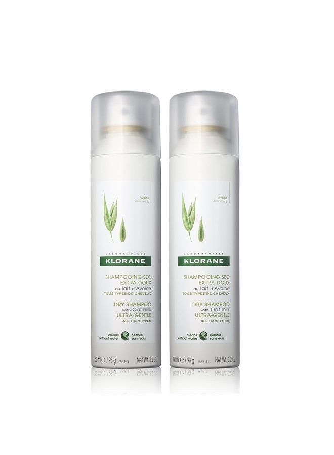 Dry Shampoo with Oat Milk, Ultra-Gentle, All Hair Types, No White Residue, Paraben & Sulfate-Free, Duo Set, 3.2 Ounce (Pack of 2)