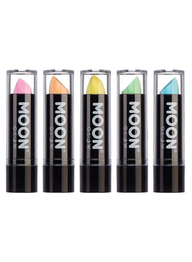 Blacklight Neon UV Lipstick 0.16oz Pastel Set of 5 colors – Glows brightly under Blacklights/UV Lighting!