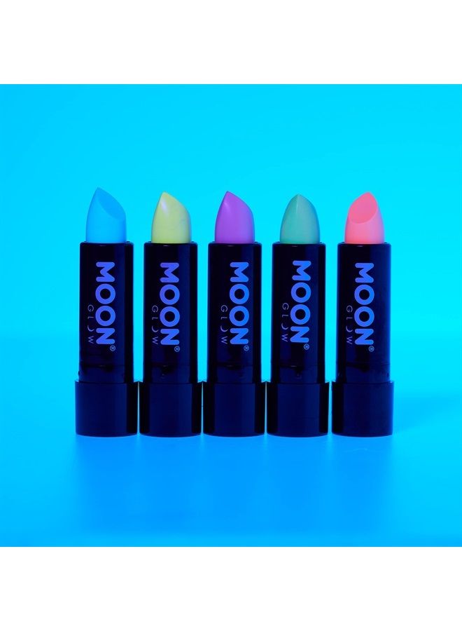Blacklight Neon UV Lipstick 0.16oz Pastel Set of 5 colors – Glows brightly under Blacklights/UV Lighting!