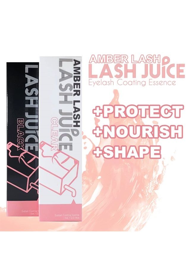 Lash Juice by Amber Lash, 3-in-1 Coating Essence and sealant for Eyelashes with Extensions and or Lift Perm, Protect and Nourish to Promote Healthy Eyelash Growth 15ml / 0.51 fl oz (Clear)