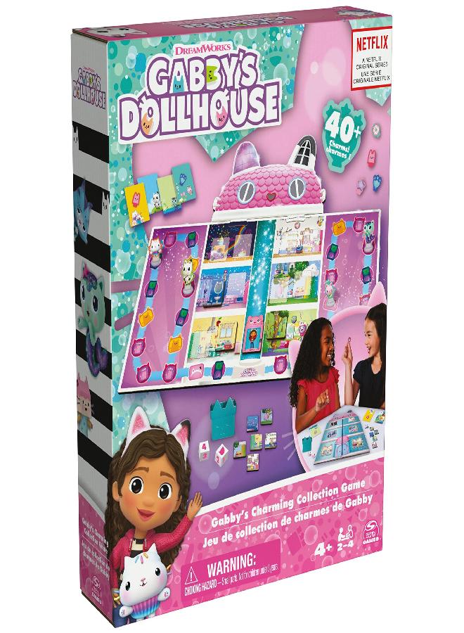 Gabby’s Dollhouse, Charming Collection Game Board Game for Kids Based on The Netflix Original Series Gabby’s Dollhouse Toys, for Kids Ages 4 and Up