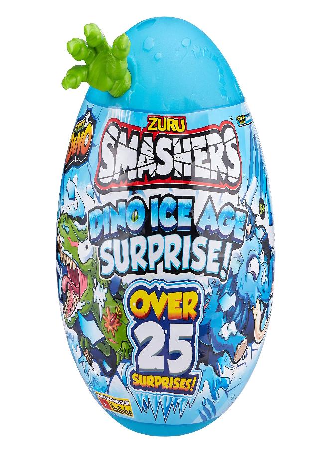 Smashers Dino Ice Age Mammoth Series 3 by ZURU Surprise Egg with Over 20 Surprises! - Slime, Dinosaur Toy, Collectibles, Toys for Boys and Kids, Blue
