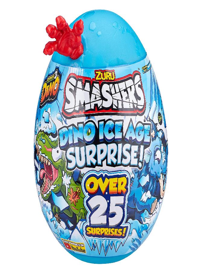 Smashers Dino Ice Age Mammoth Series 3 by ZURU Surprise Egg with Over 20 Surprises! - Slime, Dinosaur Toy, Collectibles, Toys for Boys and Kids, Blue
