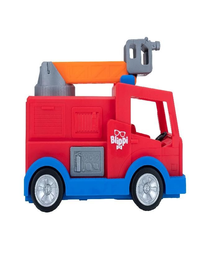 Blippi Fire Truck - Fun Vehicles with Freewheeling Features Including 3 Firefighter and Fire Dog, Sounds and Phrases - Educational Vehicles for Toddlers and Young Kids