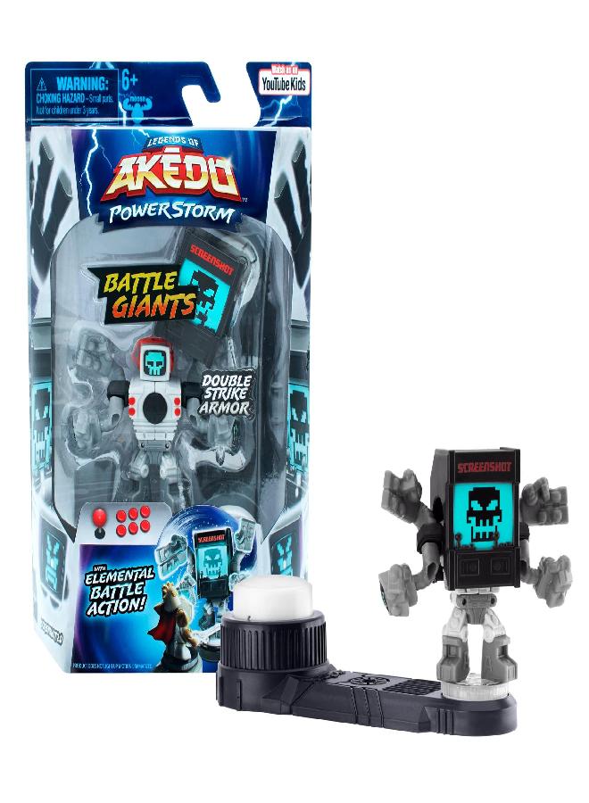 Legends of Akedo Power Storm - Giants- Screenshot 2.0. - Mini Battling Warrior with Double Strike Armor. Ready, Fight, Split Strike, Multicolor (15192)