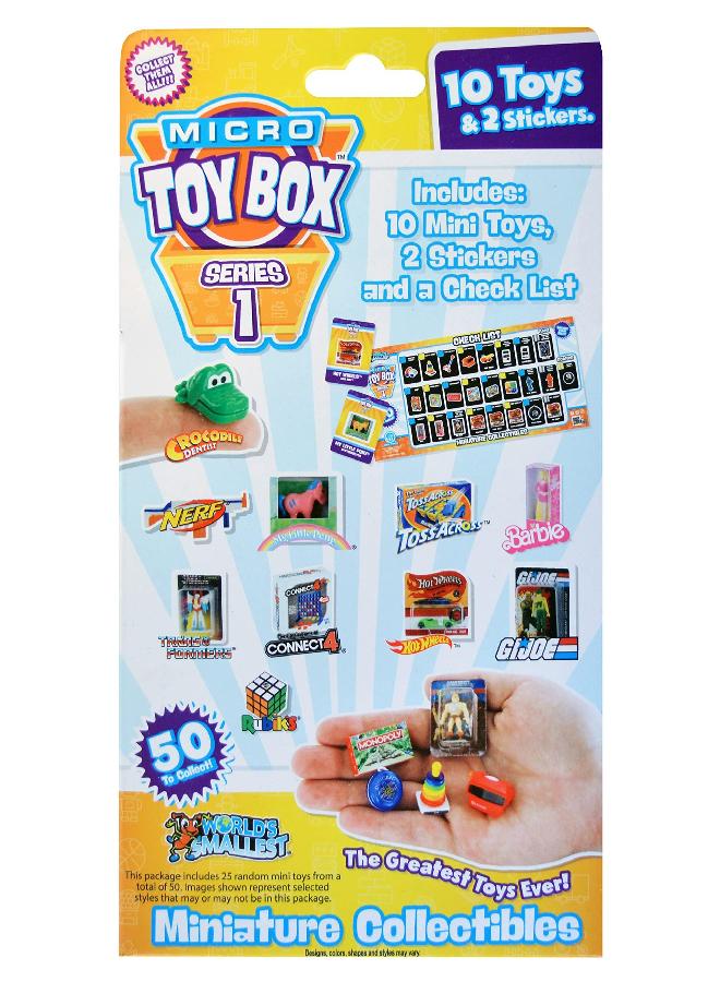 Worlds Smallest Micro Toy Box Series 1 Mini Collectibles 10 Pack, Multi,Miniature