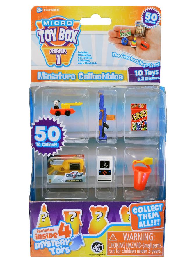Worlds Smallest Micro Toy Box Series 1 Mini Collectibles 10 Pack, Multi,Miniature