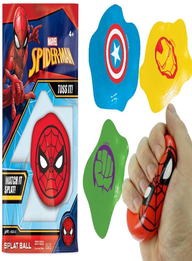 Marvel Avengers Splat Balls Sticky Balls & Stretchy Squishy Ball (1 Ball Assorted) Spiderman, Hulk, Iron Man & Captain America. Stress Toy Balls for Kids Fidget Toys. Squishy Water Ball Toy. 6804-1