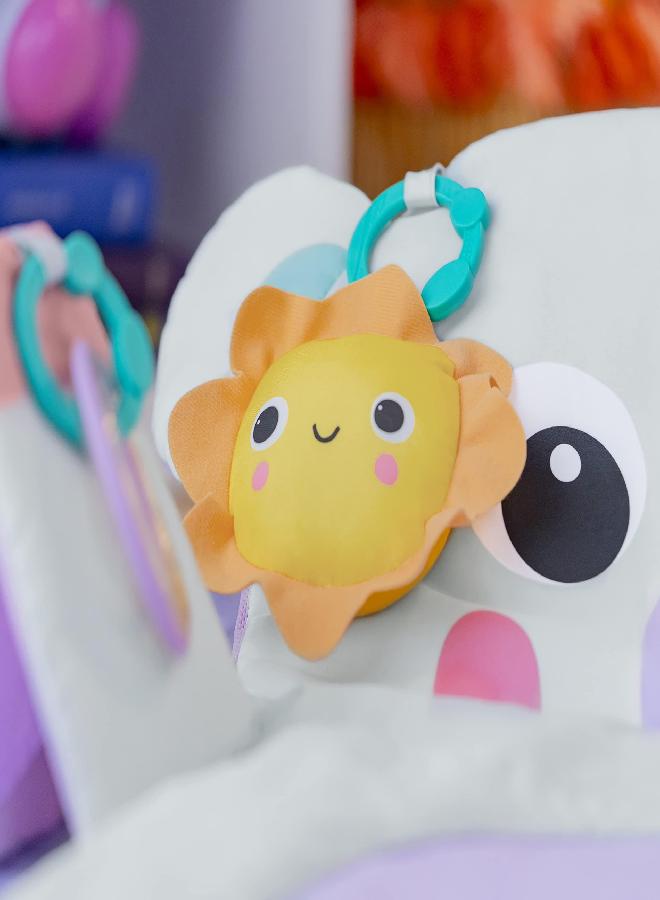 Bright Starts Tummy Time Prop & Play Baby Activity Mat with Support Pillow & Taggies - Unicorn 36 x 32.5 in, Age Newborn+