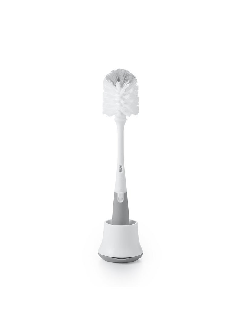 Tot Bottle Brush With Nipple Cleaner And Stand Gray