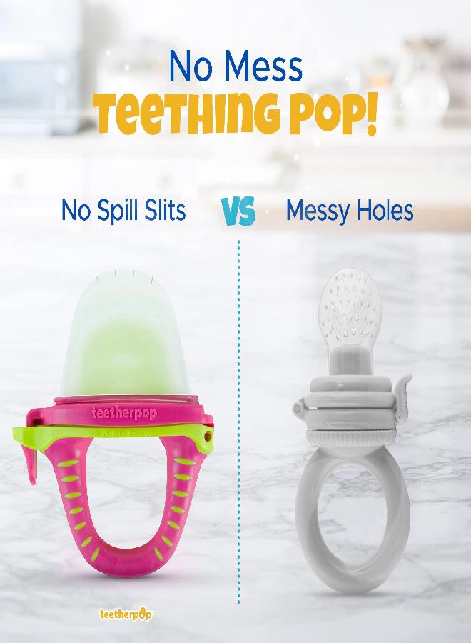 teetherpop Teething Toys for Babies, Fillable, Freezable Baby Teethers, Fill with Breastmilk, Purees, Water, Smoothies, Juice & More (4 Pack)