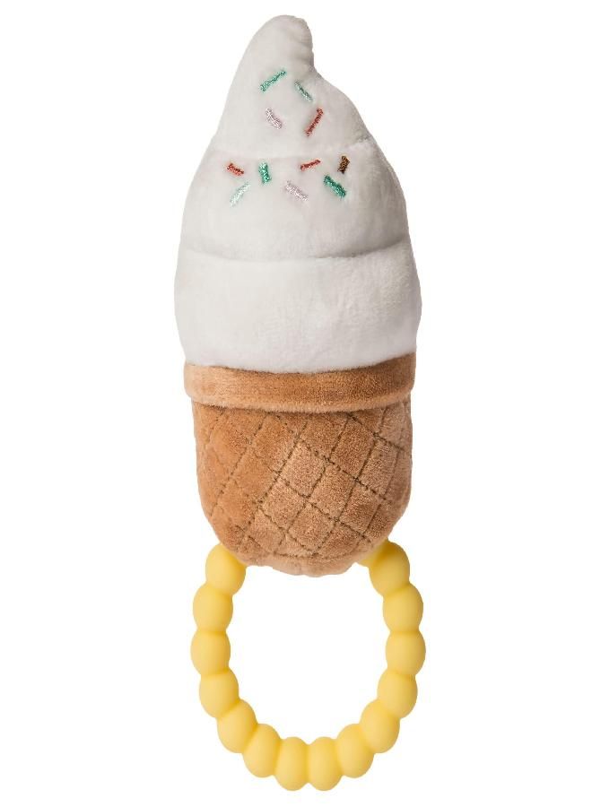 Mary Meyer Sweet Soothie Soft Baby Rattle with Teether Ring, Ice Cream