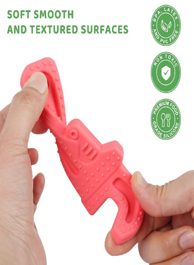 Fu Store 4 Pack Soft Silicone Teething Toys for Toddlers Infant Tools Shape Baby Teethers Relief Soothe Babies Gums Set (8 Pack Hammer Set)