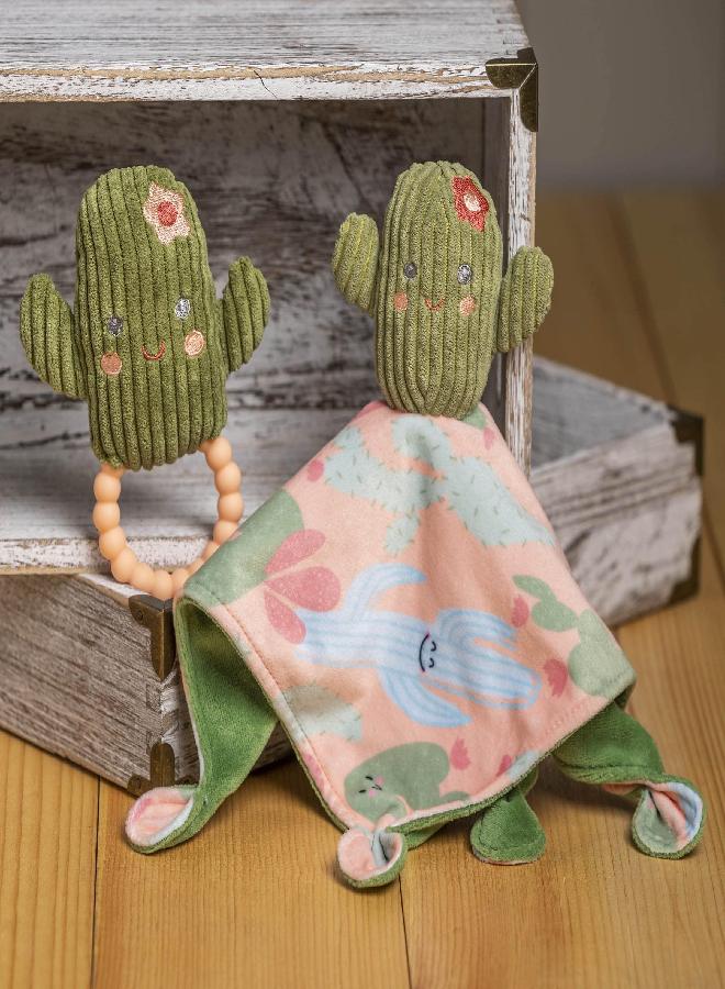 Mary Meyer Sweet Soothie Soft Baby Rattle with Teether Ring, 6-Inches, Cactus