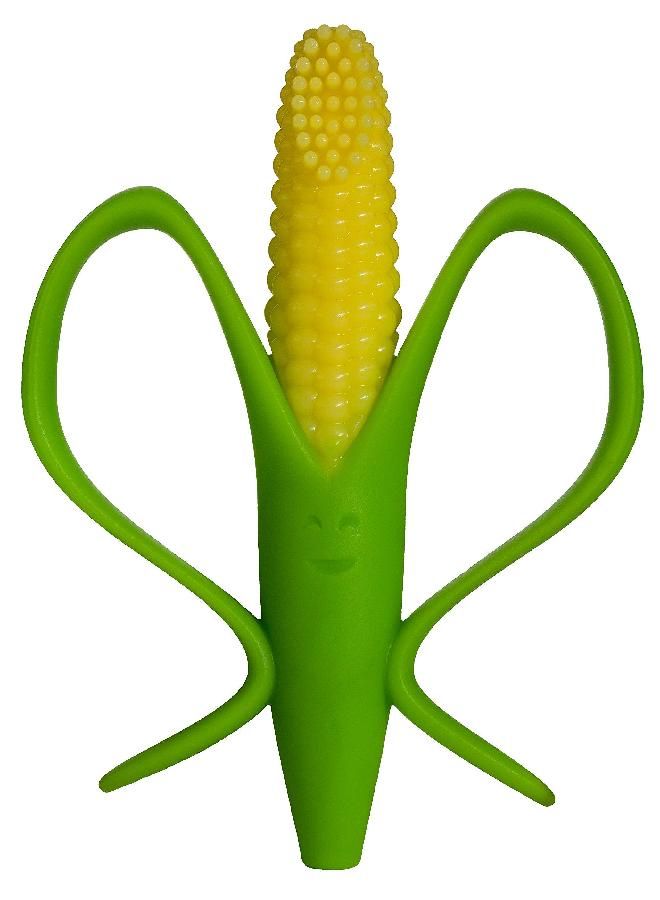 Baby Banana - Corn Cob Toothbrush, Training Teether Tooth Brush for Infant, Baby, and Toddler Green/Yellow Cornelius