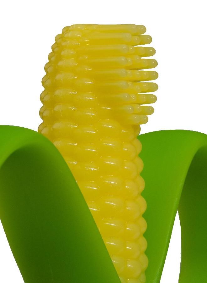 Baby Banana - Corn Cob Toothbrush, Training Teether Tooth Brush for Infant, Baby, and Toddler Green/Yellow Cornelius