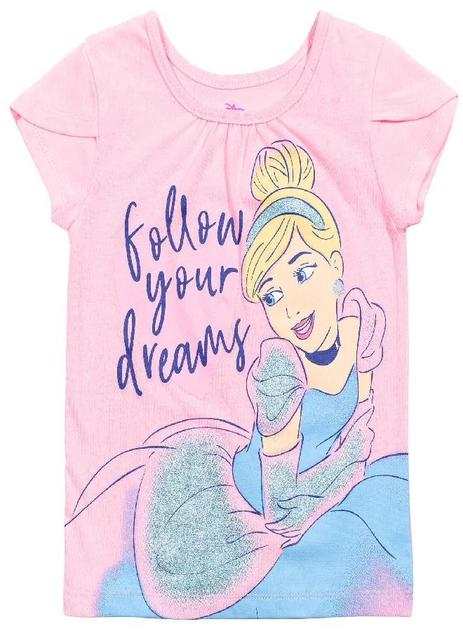 Disney Princess Cinderella Toddler Girls T-Shirt Mesh Skirt Tulle and Scrunchie 3 Piece Outfit Set 5T