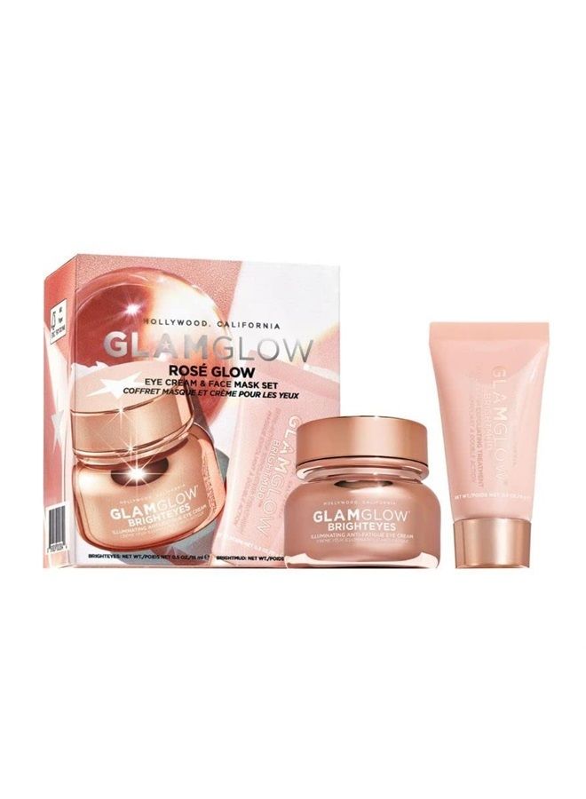 Rose Glow Eye Cream and Face Mask Set - Travel Size 0.05 Ounce (Pack of 2)
