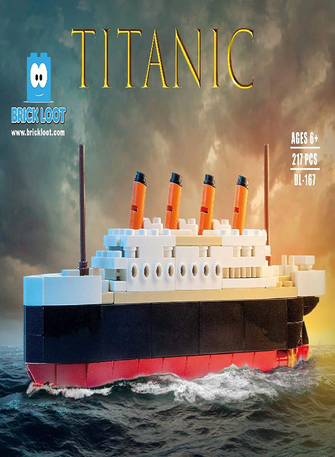 Brick Loot Titanic Building Bricks Set (Mid Sized 217 Pieces) 100% Compatible, fits Lego and Other Major Brands