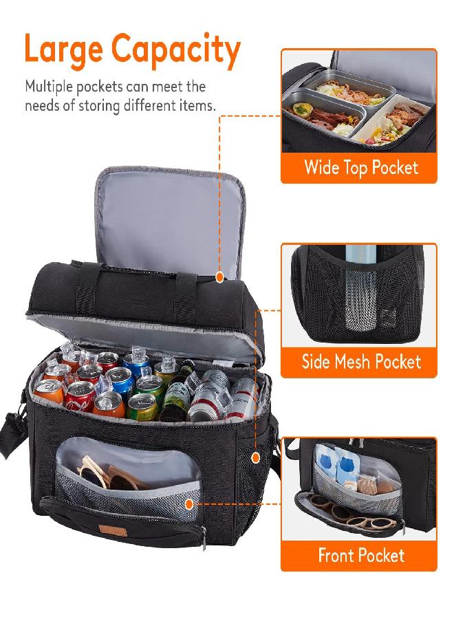 Large Cooler Bag 27/32/48 Cans Insulated Lunch Bag Lightweight Portable Cool Bag Double Layer For Picnic, Beach, Work, Trip
