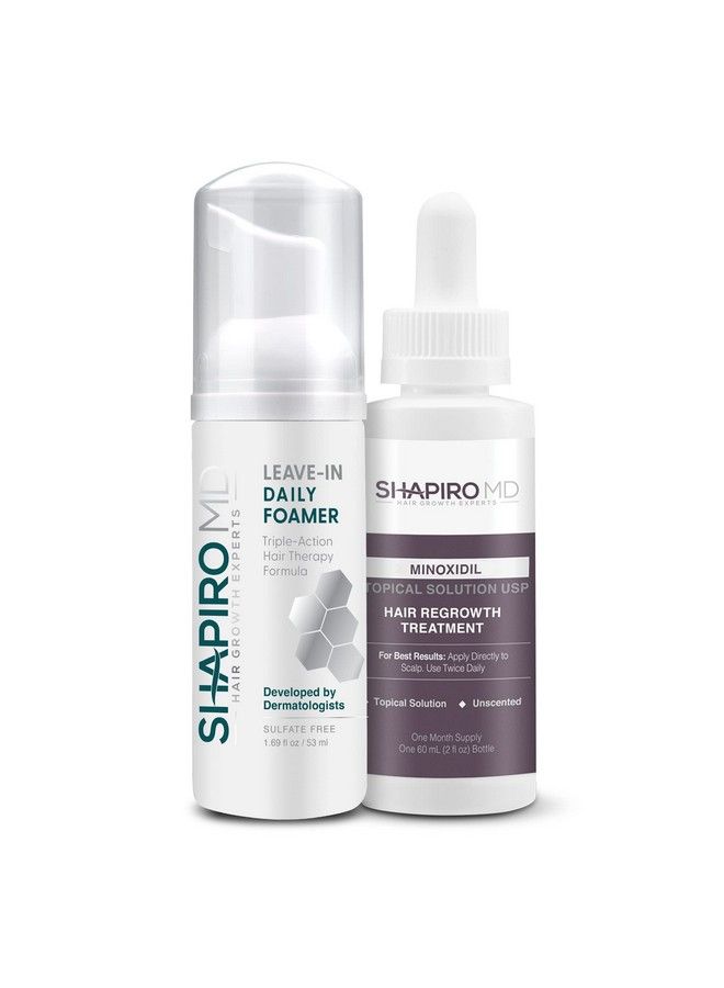 Women’S Hair Regrowth Travel Kit: Leavein Foamer 2% Minoxidil. Experience Healthier Fuller And Thicker Looking Hair With Shapiro Md