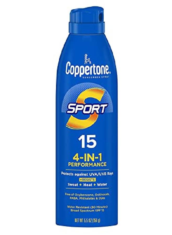 Continuous Spf#15 Spray Sport 5.5 Ounce WaterResistant (162ml) (3 Pack)