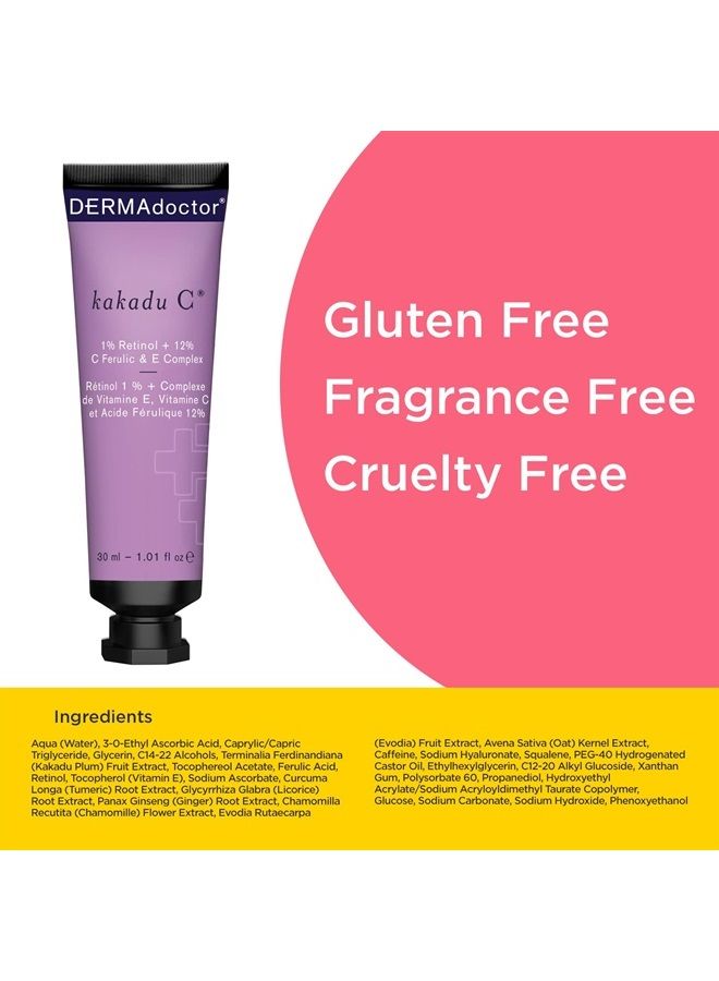 Kakadu C 1% Retinol + 12% C Ferulic & E Complex Antiaging Cream, 1.01 fl oz