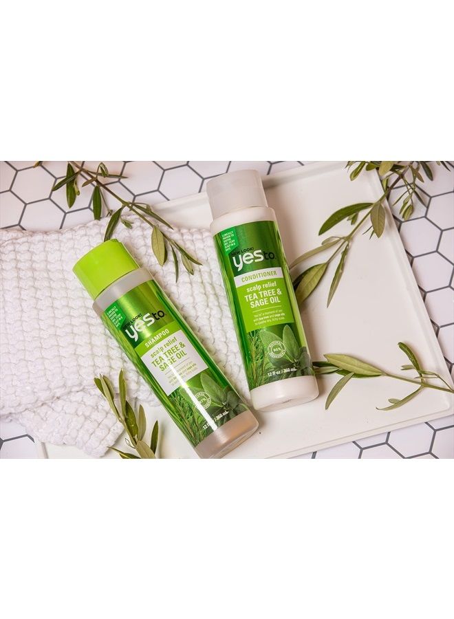 Tea Tree Scalp Relief Shampoo, pH Balancing Formula To Calm Dry Itchy Scalp While Moisturizing & Nourishing Hair, With Tea Tree & Sage Oil, Natural, Vegan & Cruelty Free, 12 Fl Oz