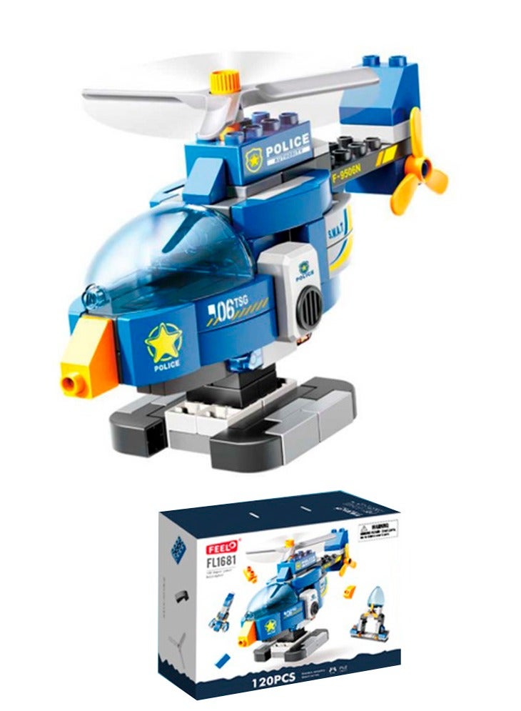 Helicopter 3 in 1 for Boys and Girls 2-5 Years Old, Big Blocks Building Set FL1681, Gift Toy for Kids to Learn and Enjoy (120 Pieces)