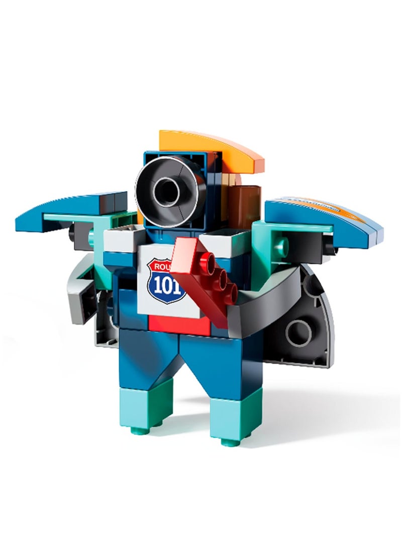 Airplane 4 in 1 for Boys and Girls 3+ Years Old, Big Blocks Building Set FL1660, Build Robot, Helicopter, Or Police Car