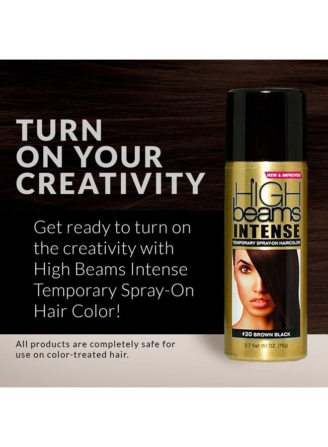 High Beams Intense Spray-On Hair Color –Brown Black - 2.7 Oz - Add Temporary Color Highlight to Your Hair Instantly - Great for Streaking, Tipping or Frosting - Washes out Easily