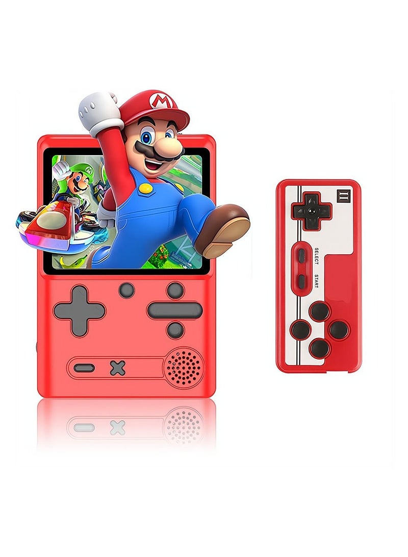 Red Retro Handheld Game Console with 500 Classical FC Games 3.0 Inches Screen Portable Video Game Consoles Handheld Video Games Support for Connecting TV and Two Players