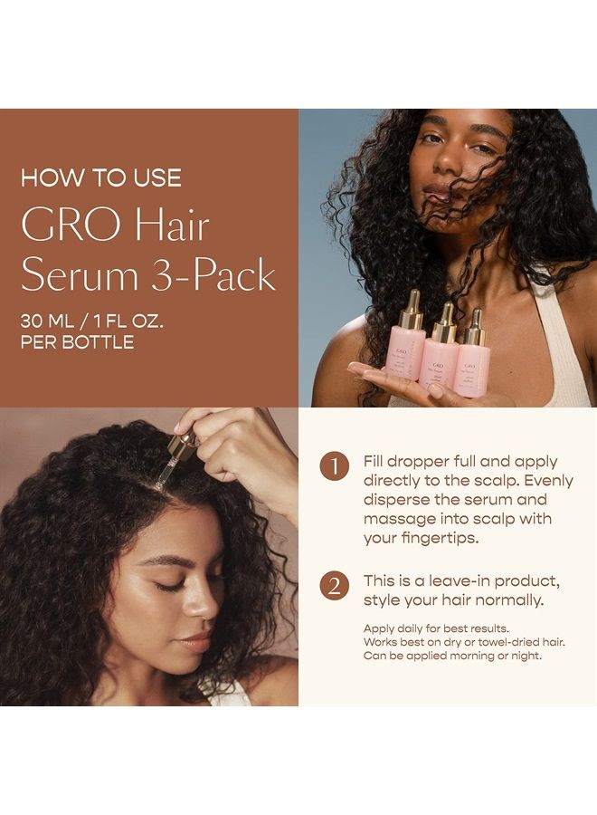 GRO Hair Serum - Hair Serum for Healthy, Thicker and Fuller Looking Hair - Caffeine and Biotin Hair Serum