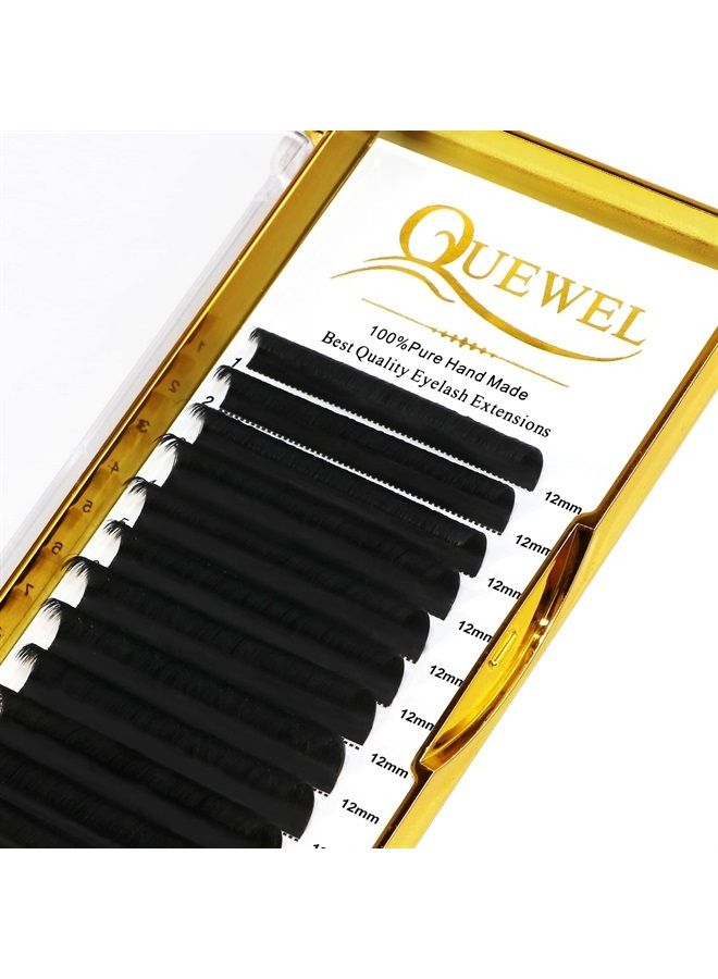 Volume Eyelash Extensions | 0.03-0.12mm | C/CC/D/DD Curl | 8-25mm Length | Easy Fan Volume Lashes 2D-20D Self Fanning Volume Lashes 0.05D 12mm Long Lasting Blooming Lashes(0.05D 12)