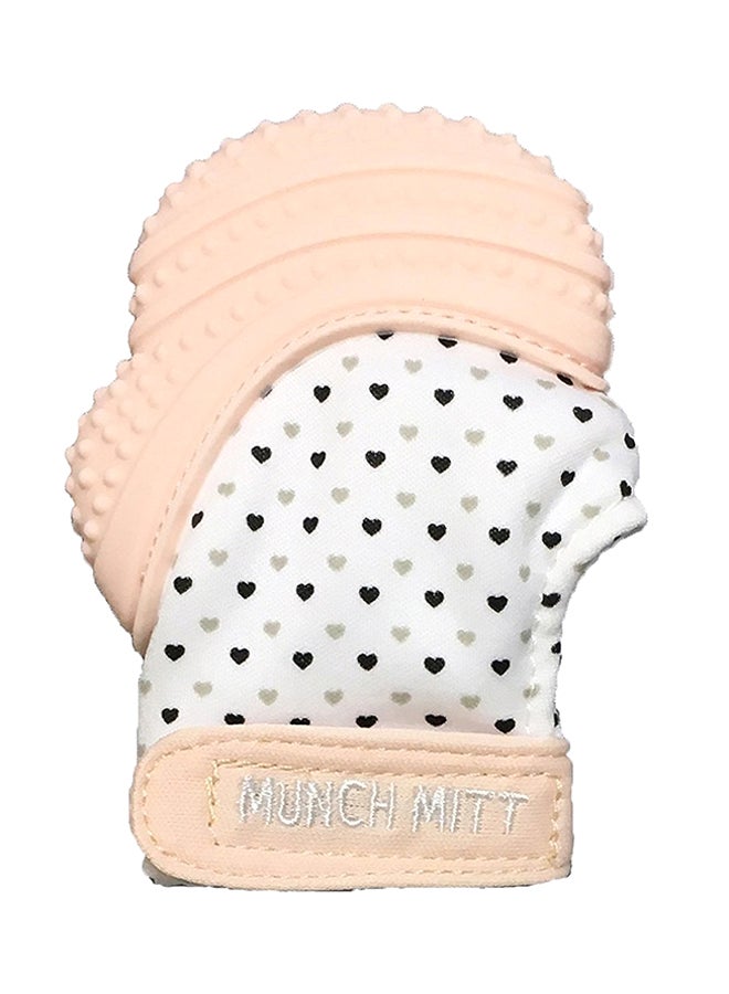 Heart Print Teething Mitten