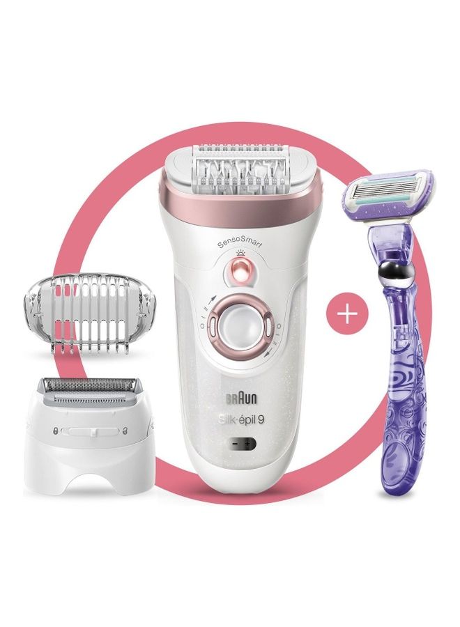 Silk-Épil 9 9-870 Women's Epilator Shaver And Trimmer Cordless Rechargeable With Venus Extra Smooth Razor