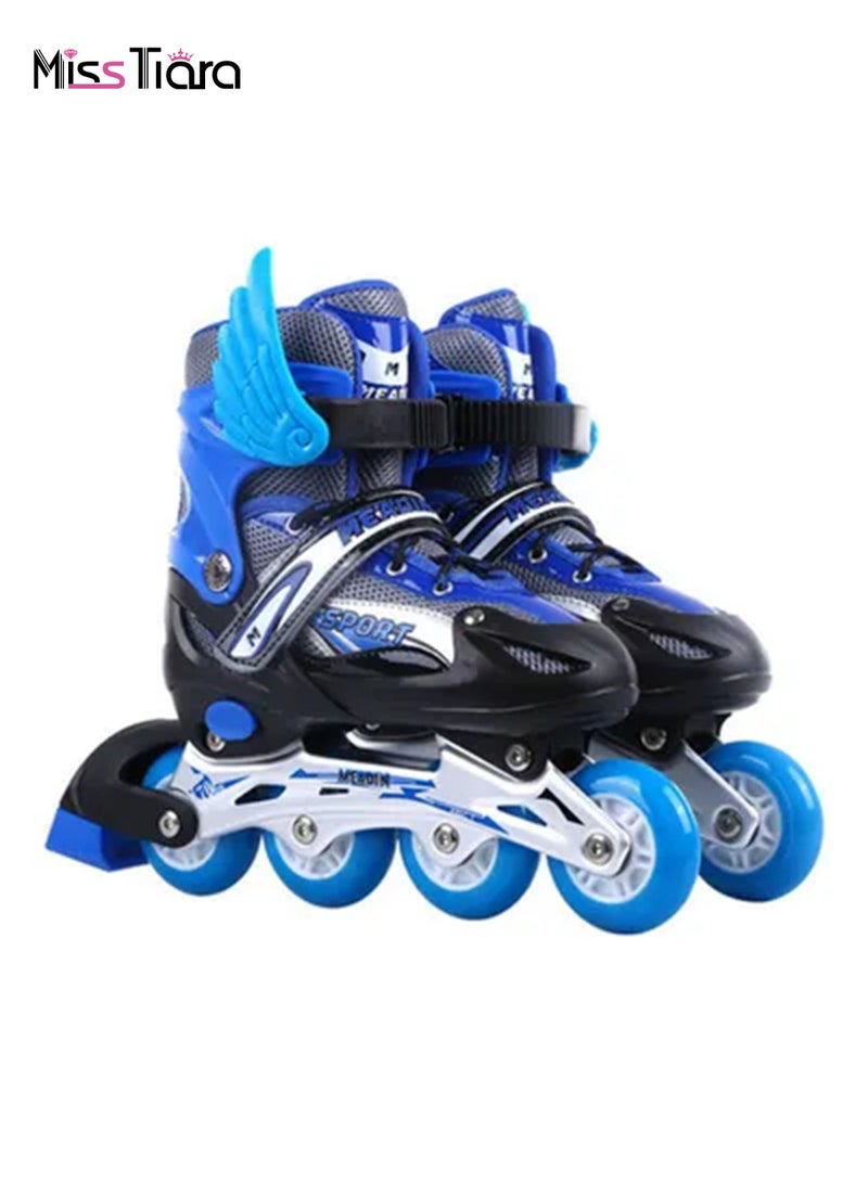 Adjustable Inline Roller Skates With Flashing Wheels EU26-32cm