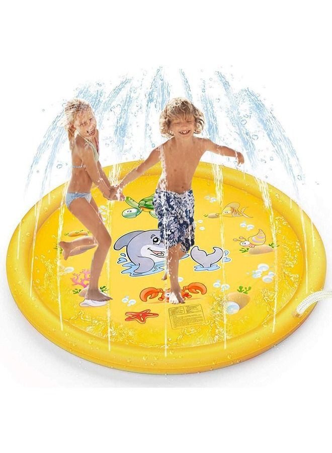 170cm Inflatable Sprinkler Mat Portable Sprinkler Splash Pool for Kids