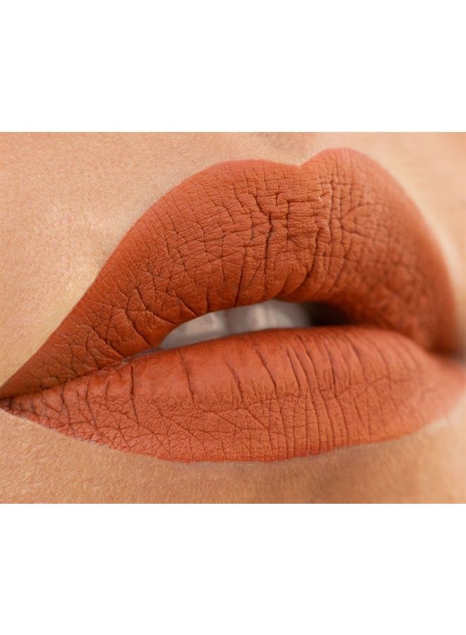 Suavecita Lipgrip Matte Liquid Lipstick Foxy Deep Orange Tone Lip Color Long Lasting Lip Makeup