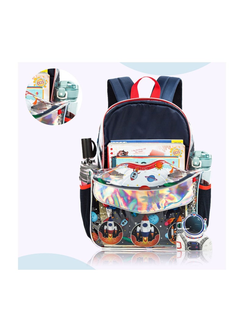 16-inch School Bag Set, Lunch Bag, Pencil Case Astronaut-Blue