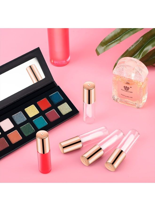 100 Pieces 1.2 ml Clear Mini Lip Gloss Tube Refillable Empty Lip Balm Gloss Containers Bottles Transparent Mini Lipstick Containers for Women Girls DIY Makeup (Rose Gold)