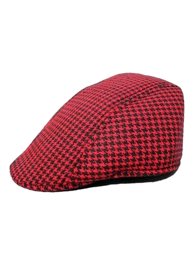 Flat Herringbone Country Peak Cap Red