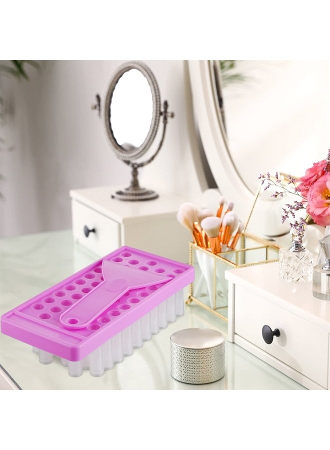 2 Sets Lip Balm Tray and Spatula Set Portable lipstick Holder Lip Balm Containers Lip Gloss Making Kit (Purple)