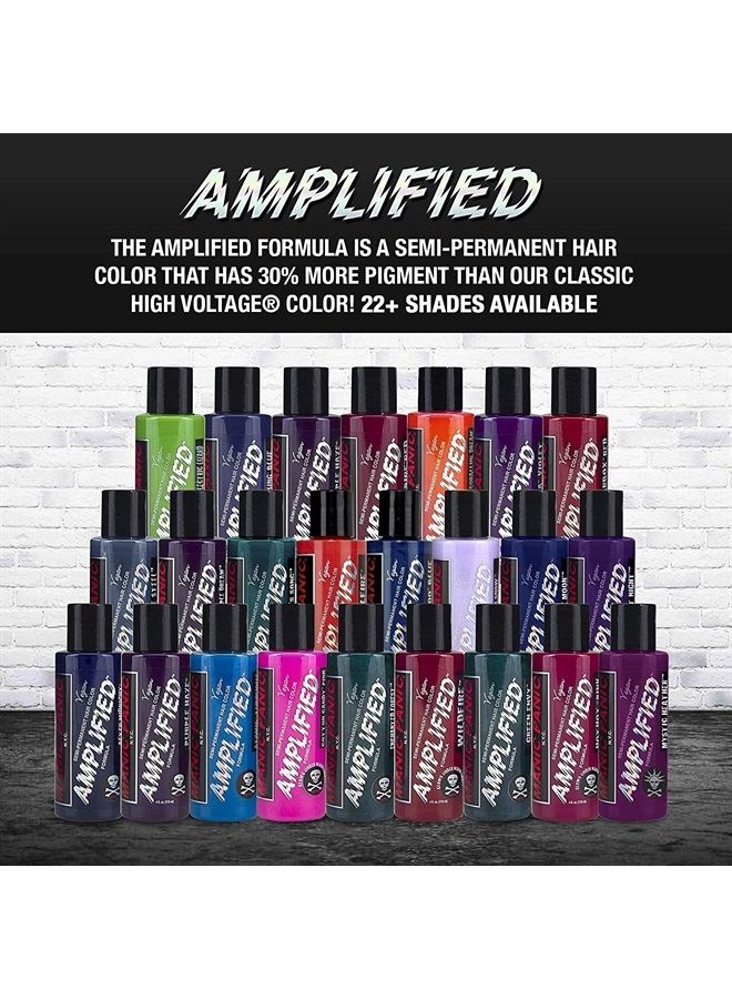 Hot Hot Pink Hair Color - Amplified - (2PK) Semi Permanent Hair Dye - Medium Pink - Glows In Blacklight - For Dark & Light Hair - Vegan, PPD & Ammonia Free For Coloring Hair on Women & Men