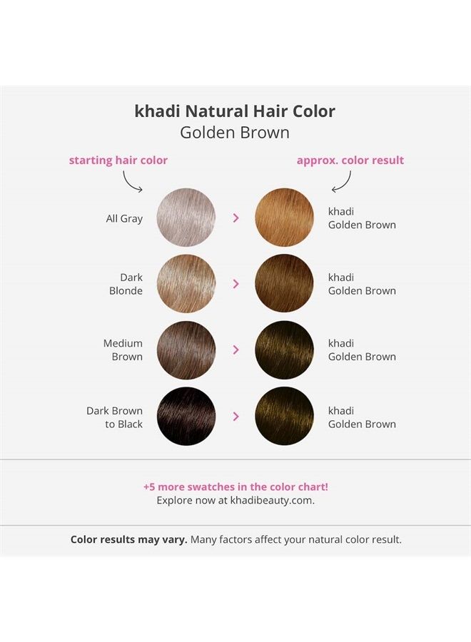 khadi GOLDEN BROWN Natural Hair Color Plant based hair dye for shimmering amber to velvety glossy golden brown 100% herbal, vegan, PPD & chemical free, natural cosmetic for healthy hair 3.5oz