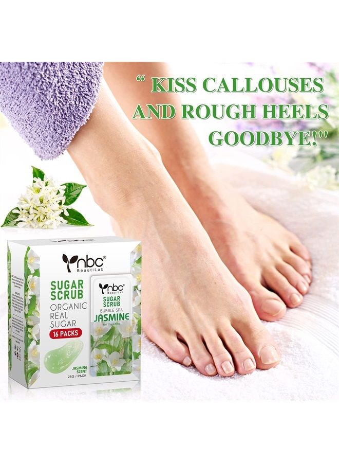 Exfoliating Foot Scrub, Sugar Scrub For Feet Pedicure Foot Scrub Gel Foot Soak For Pedicure Foot Exfoliator Pedicure Foot Spa Supplies Foot Care For Dry Feet 16 Packs A Box, Jasmine