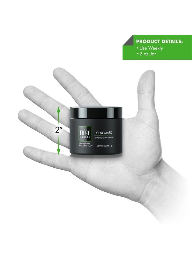 Detoxifying Charcoal Clay Mask for Men | Draws Out Impurities | Deep-cleansing Formula | Improves Skin Texture and Appearance | 2 ounces | Uncomplicated Skin Care for Men