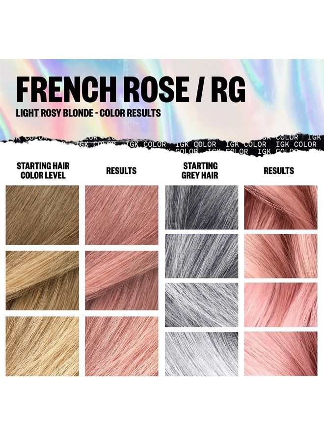 Permanent Color Kit FRENCH ROSE - Light Rosy Blonde RG | Easy Application + Strengthen + Shine | Vegan + Cruelty Free + Ammonia Free | 4.75 Oz