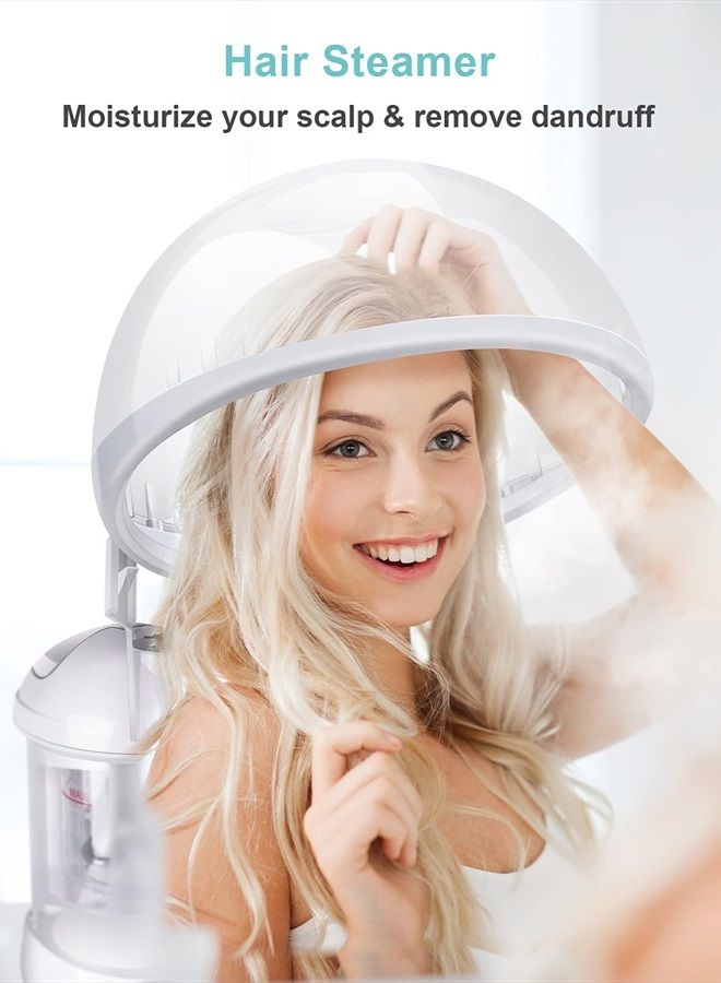 Hair Steamer EZBASICS 2 in 1 Ion Facial Steamer with Extendable Arm Table Top Hair Humidifier Hot Mist Moisturizing Facial Atomizer Spa Face Steamer Design for Personal Care Use at Home or Salon