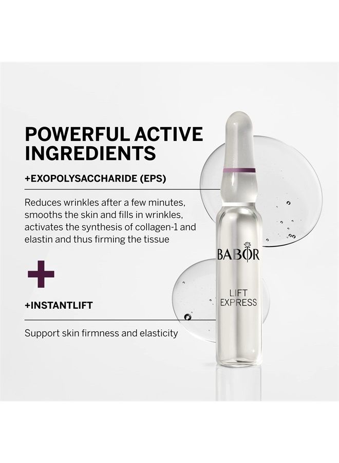BABOR Lift Express Ampoule Serum, Anti-Aging and Firming Moisturizing Treatment with Vitamin A + Vitamin E Serum to Reduce Fine Lines and Wrinkles for Dry Skin, 7 Day Treatment